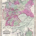 La Prussia e gli stati tedeschi a seguito della vittoria contro l'Austria, in una mappa del 1866 / Prussia and German states after the victory against Austria, in a map made in 1866