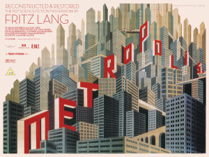 La locandina del film Metropolis diretto da Fritz Lang / The film poster of Metropolis, directed by Fritz Lang
