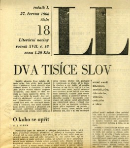 Il Manifesto delle duemila parole che fu firmato anche da Věra Čáslavská / Manifesto of two thousand words signed, among others, by Věra Čáslavská