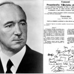 Il presidente Edvard Beneš e il documento con cui i Decreti Beneš sono diventati legge nel 1946 / President Edvard Beneš and the document declaring that Beneš decrees became law in 1946 © SDS.CZ