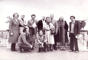 Convegno su Angelo Maria Ripellino ad Acireale, dicembre 1981. Da sinistra: / Conference on Angelo Maria Ripellino in Acireale, December 1981. From the left: Maria Luisa Spaziani, Mario Grasso, Nullo Minissi, Giacoma Limentani, Michele Colucci, Ela Ripellino, Giuseppe Paolo Samonà, Sergio Corduas, Serena Vitale © Giovanni Raboni